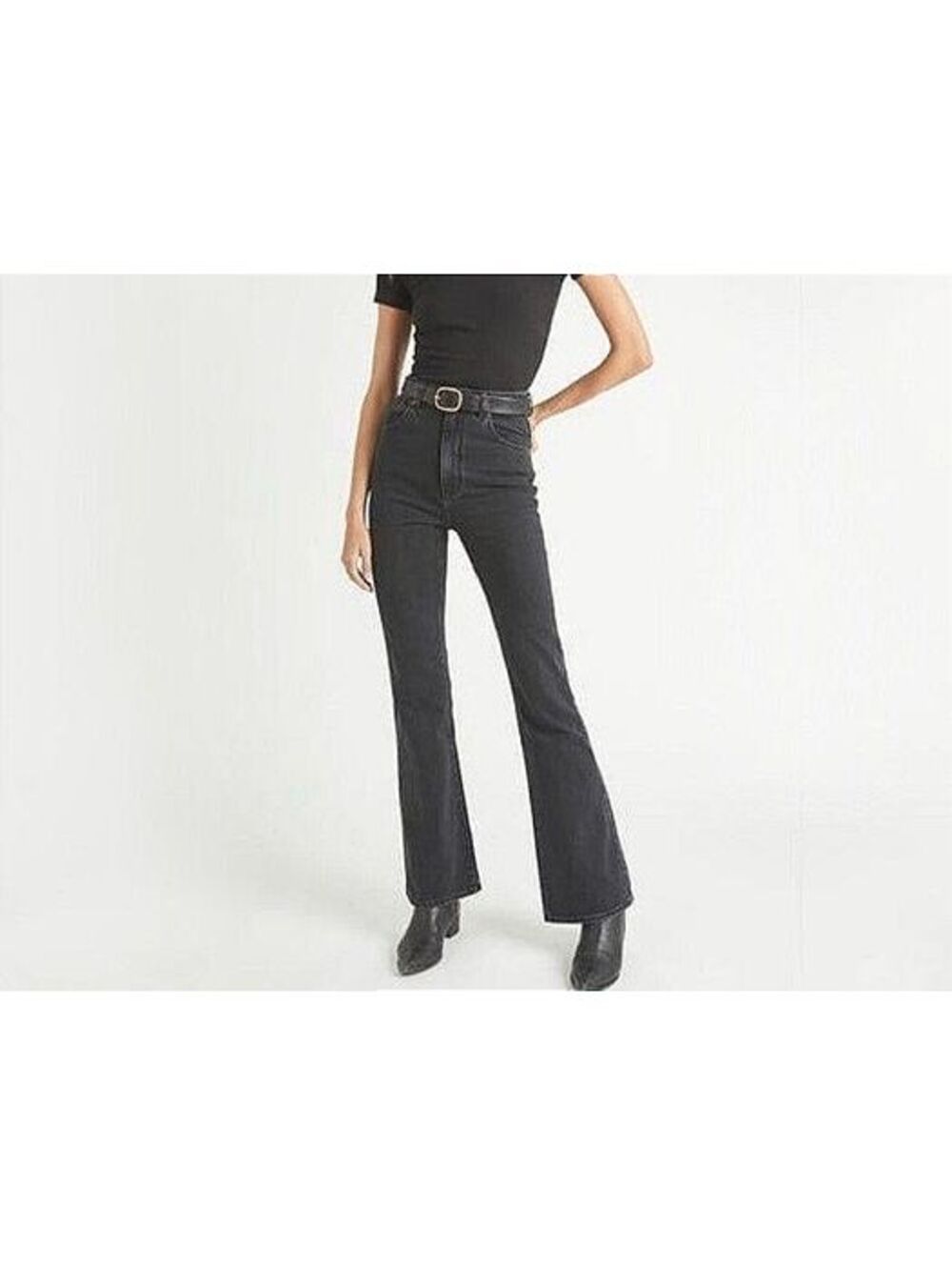 Rolla's Dusters Bootcut High Rise Jeans Women's 28 Charcoal Black Stretch Denim